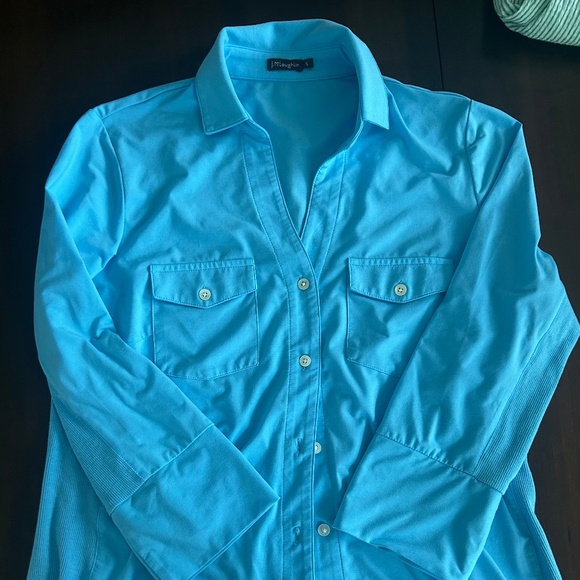 J Mclaughlin Lyford shirt - blue Size Small - Picture 3 of 8